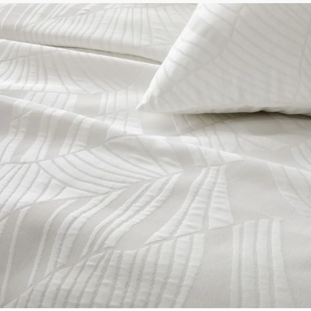 West Elm Rippled Tencel Cotton Matelasse Euro Shams, Stone White